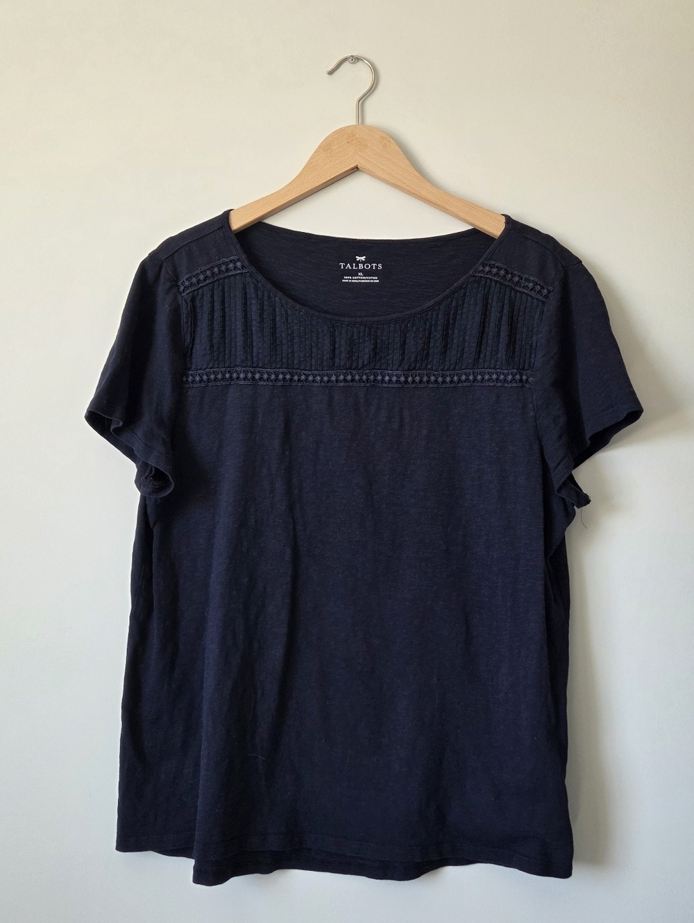 Talbots Woman Bateau Neck Top – Navy Blue – Size XL